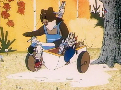 мультфильм Лиса, медведь и мотоцикл с коляской